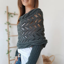 Laden Sie das Bild in den Galerie-Viewer, 🔥Heißer Verkauf 49% RABATT🧶Gestrickter Zopfmuster-Umhang, Bolero für Damen
