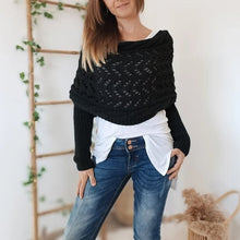 Laden Sie das Bild in den Galerie-Viewer, 🔥Heißer Verkauf 49% RABATT🧶Gestrickter Zopfmuster-Umhang, Bolero für Damen
