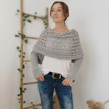 Laden Sie das Bild in den Galerie-Viewer, 🔥Heißer Verkauf 49% RABATT🧶Gestrickter Zopfmuster-Umhang, Bolero für Damen
